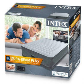 Надувне двоспальне ліжко Intex 64414 з вбудованим насосом, фото 4