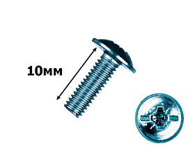 Гвинт меблевий з напівкруглою головкою пресшайбой 4х10 (уп.1000шт)