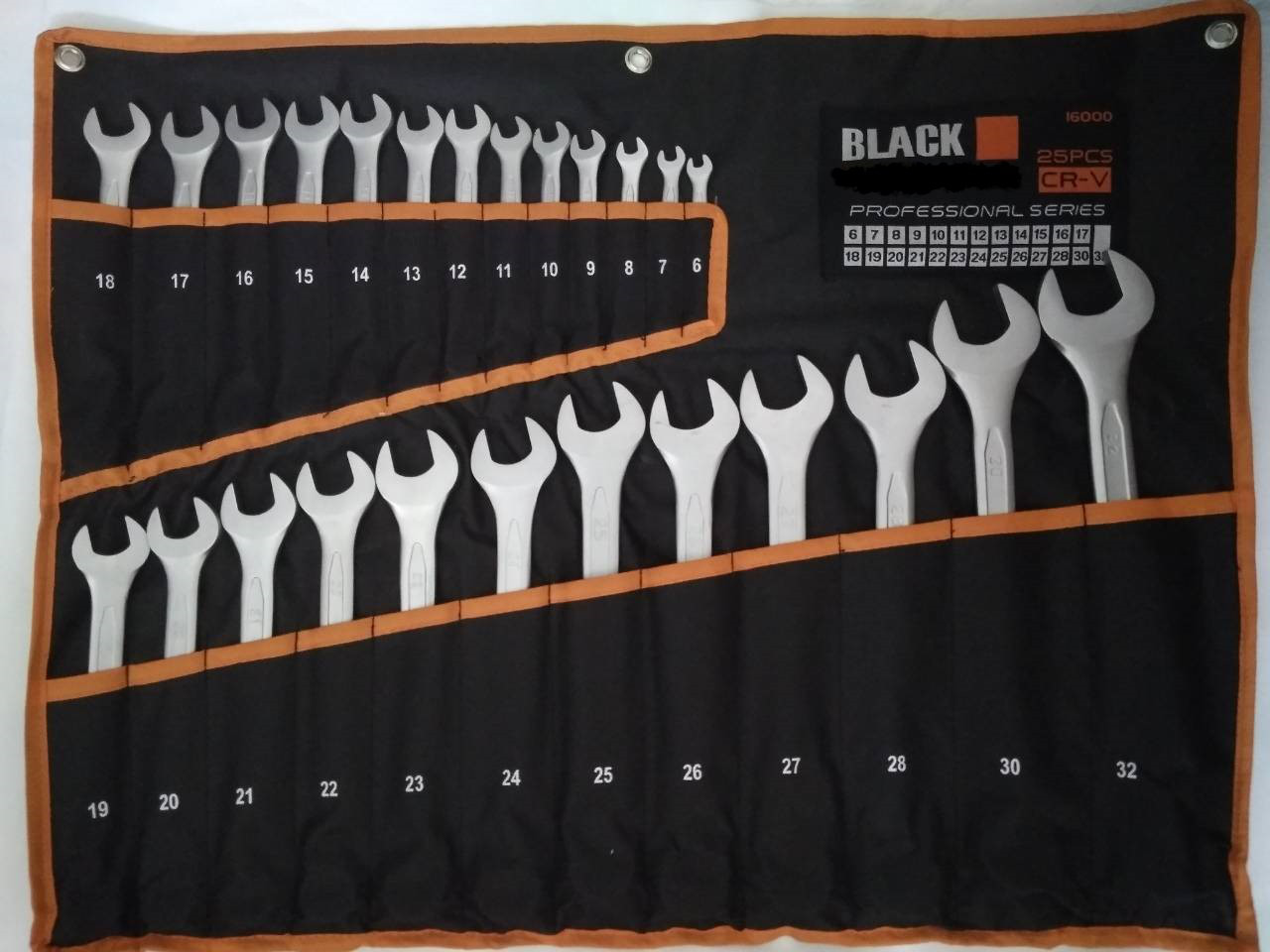 Набір рожково-накидних ключів Black 25 предметів (16000), фото 1