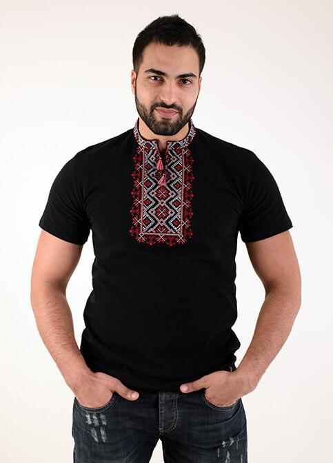 Футболка вишиванка Зорепад чорно-червона