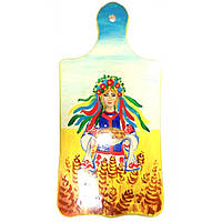 Дошка обробна "Україна з короваєм" бук, розписано вручну (36,5х17х1,5 см)