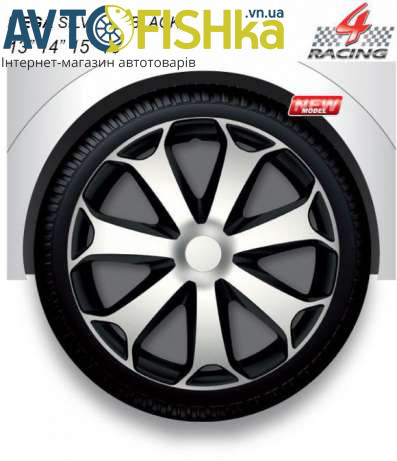 Ковпаки на колеса. Ковпаки колісні ARGO R13 MEGA SILVER&BLACK, фото 1