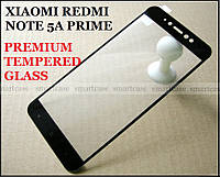 Premium Tempered Glass 2.5D закаленное защитное стекло Xiaomi Redmi Note 5a Prime (Y1), черные рамки 0,33 мм