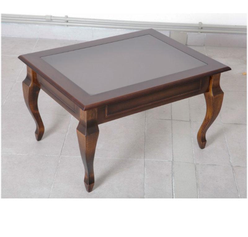 Стіл журнальний Віга зі склом колір темний горіх, 76х60х47 см, фото 1