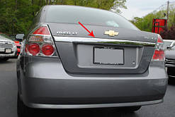 Хром планка над номером Chevrolet Aveo T250 (Шевроле Авео 1)