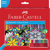 Карандаши цветные Faber-Castell 60 цветов в картонной раскладной коробке, 111260