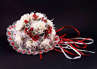 Свадебный букет для невесты в бело-красном цвете