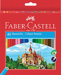Олівці кольорові Faber-Castell 48 кольорів "Замок" в картонній коробці , 120148