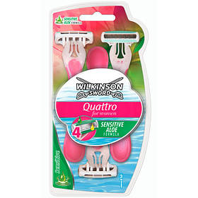 Станок для гоління Wilkinson (Schick) Quattro for Woman Sensitive 3 шт W0059