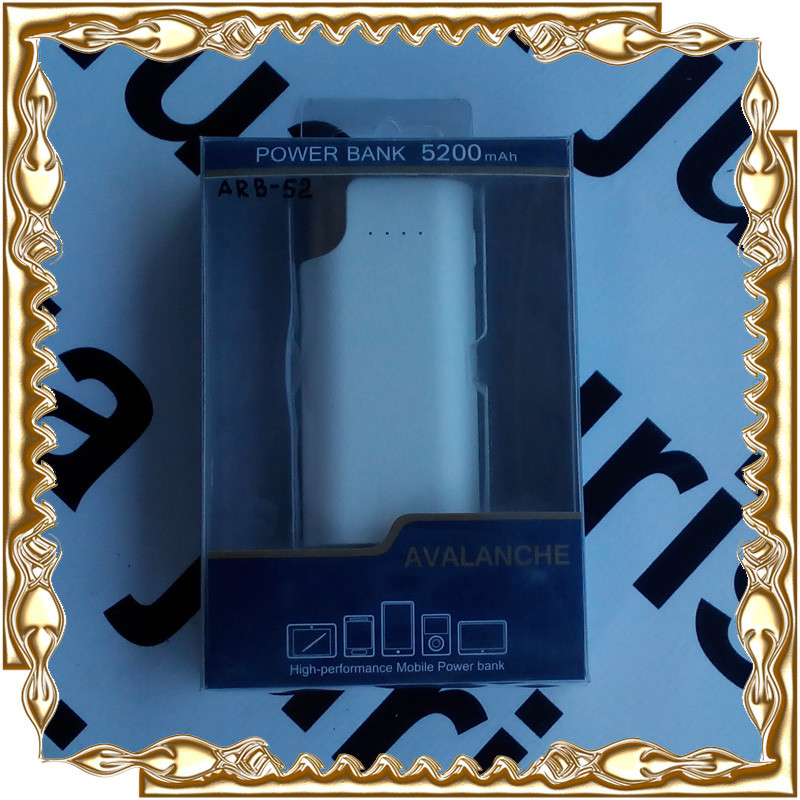 Power Bank (повер банк) білий, 5200 мА·год, USB 5B-2A, LED-ліхтарик AVALANCHE APB-52