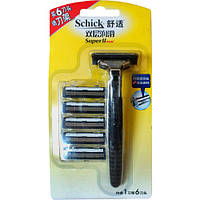 Станок Schick Super II Plus + 6 шт. картриджей SC0006