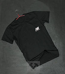 Чоловіча футболка New Balance, чоловіча футболка Нью Баланс, спортивна, брендовий, чорна, S