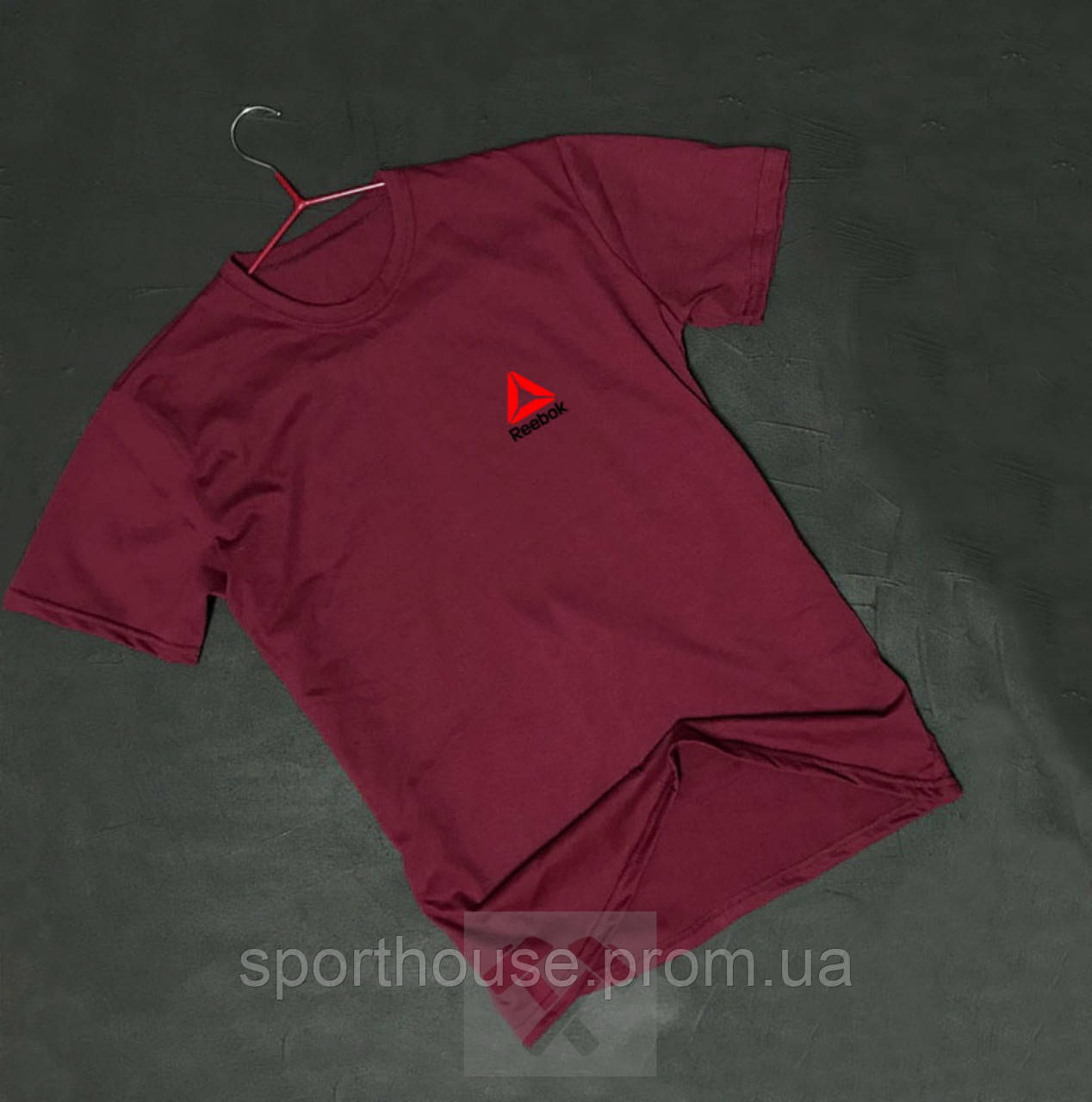 Чоловіча футболка Reebok, чоловіча футболка Рібок, спортивна, брендовий, бавовна, червона, всі розміри S