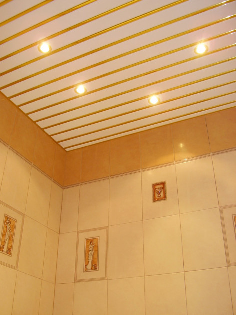 Реечные подвесные потолки для ванной зеркальный хром золото медь - фото 4 - id-p21750075