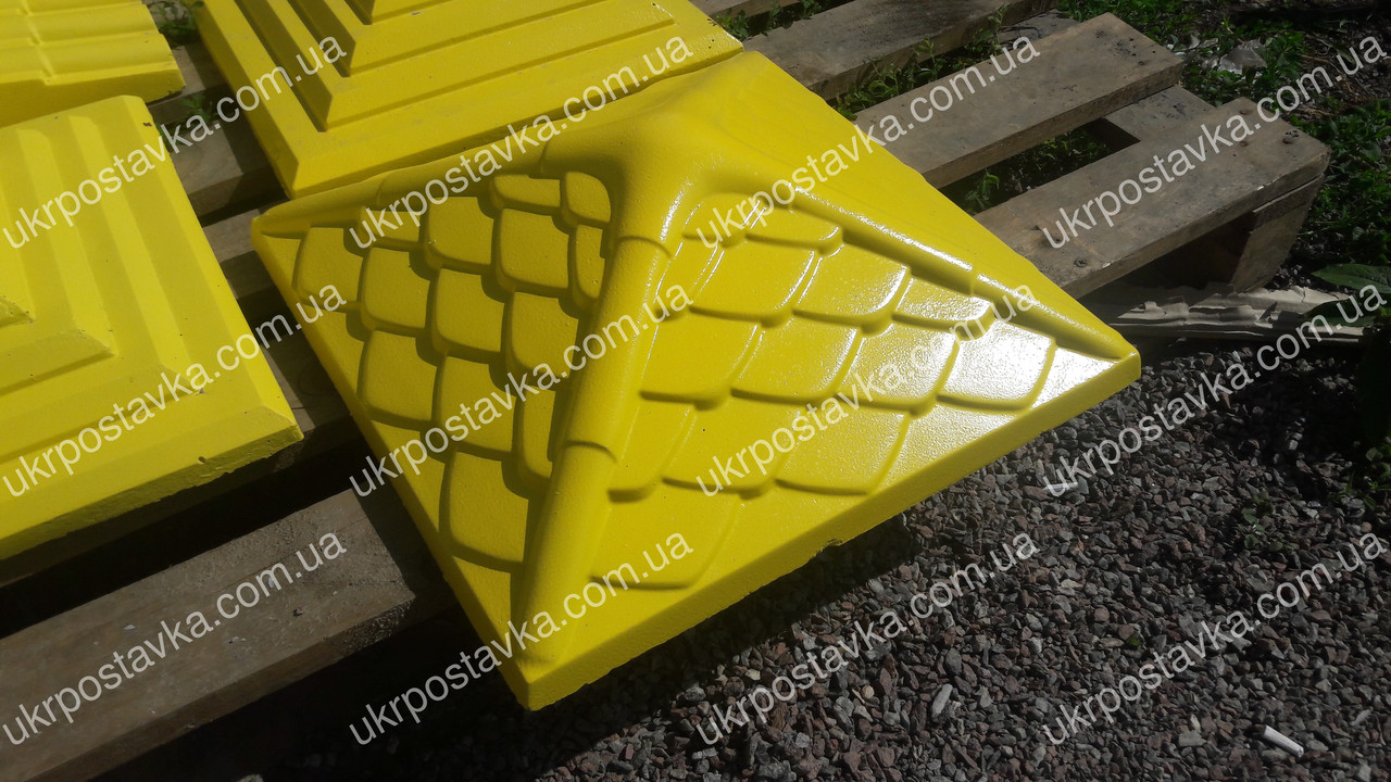Кришка для забору LAND BRICK "Данія" жовта 450х450 мм