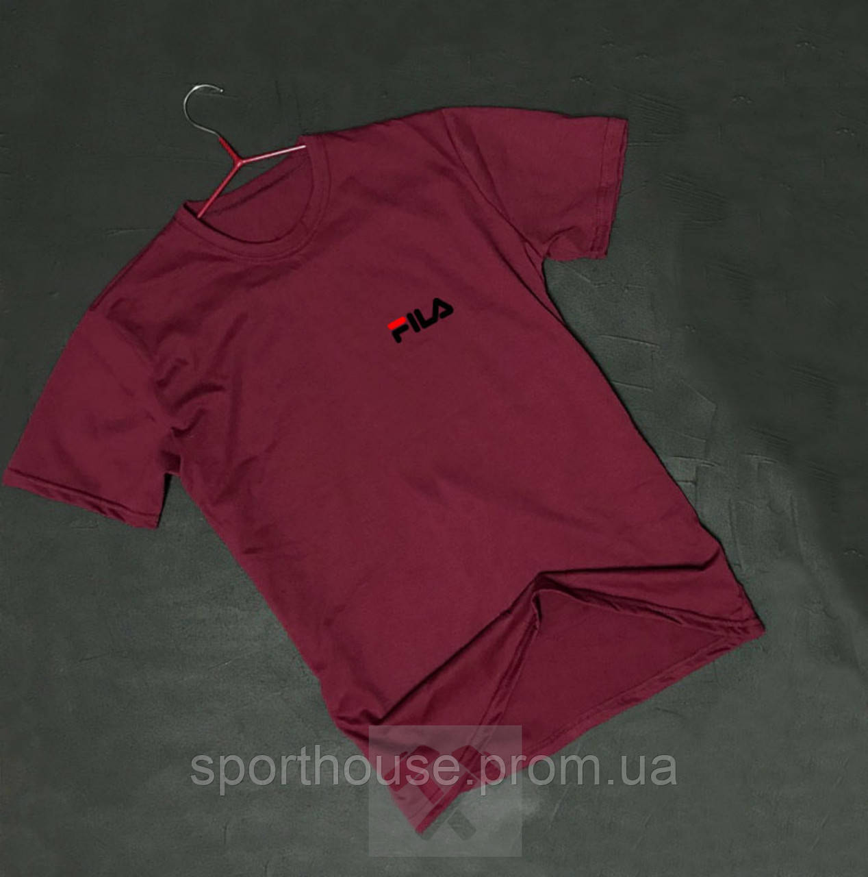 Чоловіча футболка Fila,чоловіча футболка Філа, спортивна, брендовий,бавовна, червона S