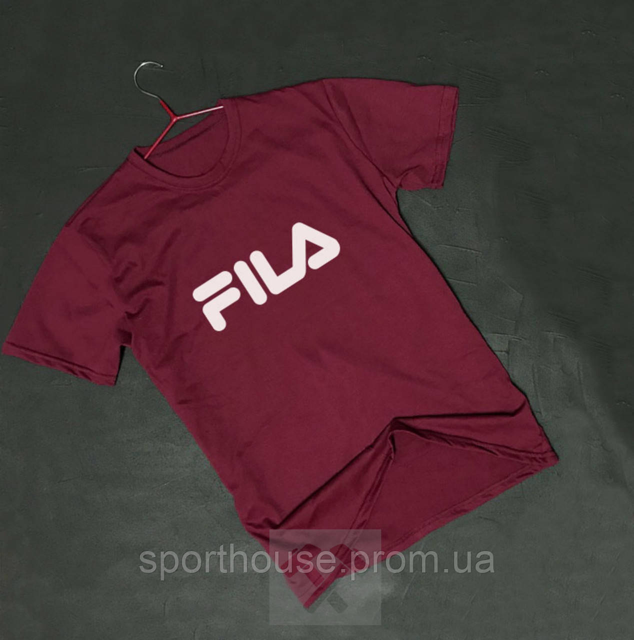 Чоловіча футболка Fila,чоловіча футболка Філа, спортивна, брендовий,бавовна, червона S