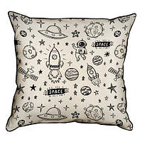 Подушка з мішковини Space 45x45 см (45PHB_UNI006_WH)