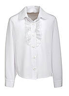 Красива і стильна шкільна блуза з супер софта прикрашена мереживом