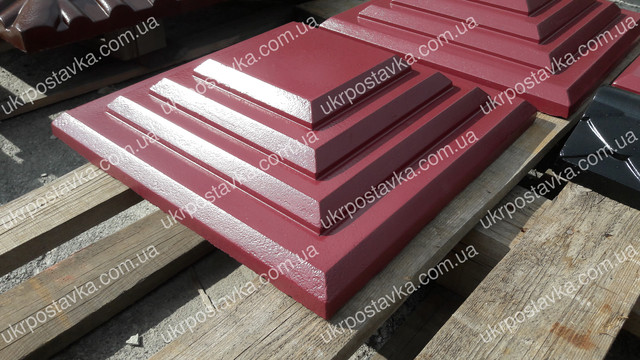 Крышка для забора LAND BRICK Египет вишневая 450х450 мм Крышка для забора LAND BRICK Египет вишневая 450х450 мм