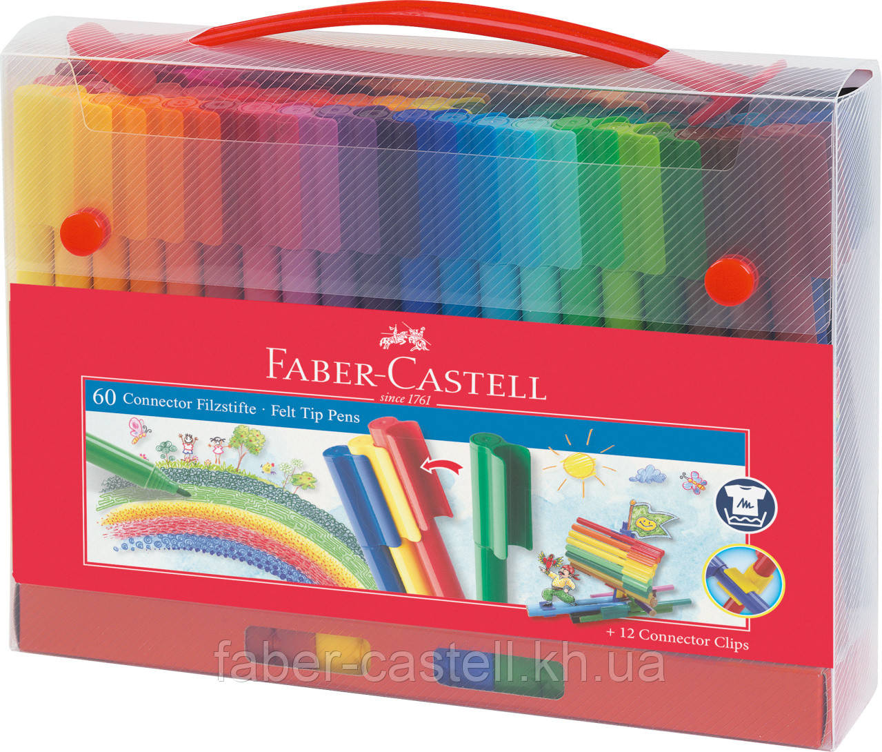 Фломастерів в пластиковій валізці Faber-Castell Connector, 60 кольорів, 155560