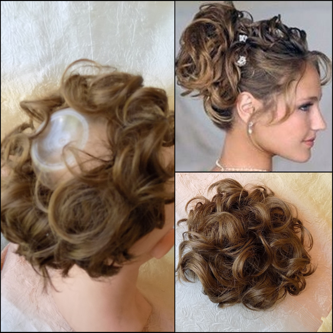 Гумка шиньйон з канекалона русявий 0215V-10, фото 1