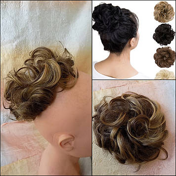 Гумка шиньон з канекалона русявий мелірований 0215V-10Н124