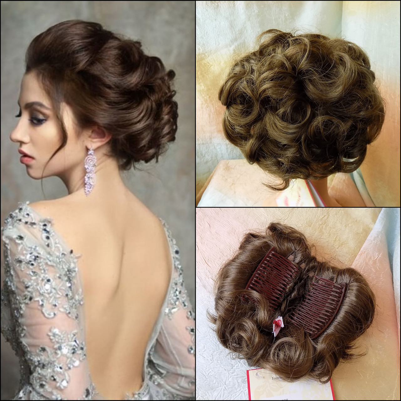 Шиньон накладка коротка на гребінцях русява 988-10, фото 1