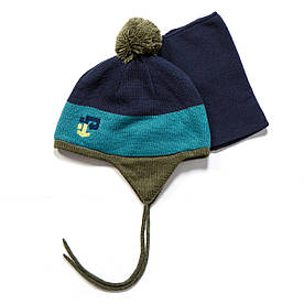 Зимовий комплект: шапочка + маніжка на хлопчиків 3-9 років (Р. 3/5, 6/8) ТМ Peluche&Tartine F17 ACC 53 EG