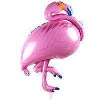 Шар фольгированный розовый фигура " Фламинго " 105см.*51см.