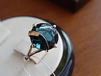 Серебряное кольцо с золотой пластинкой и танзанитом, фото 1