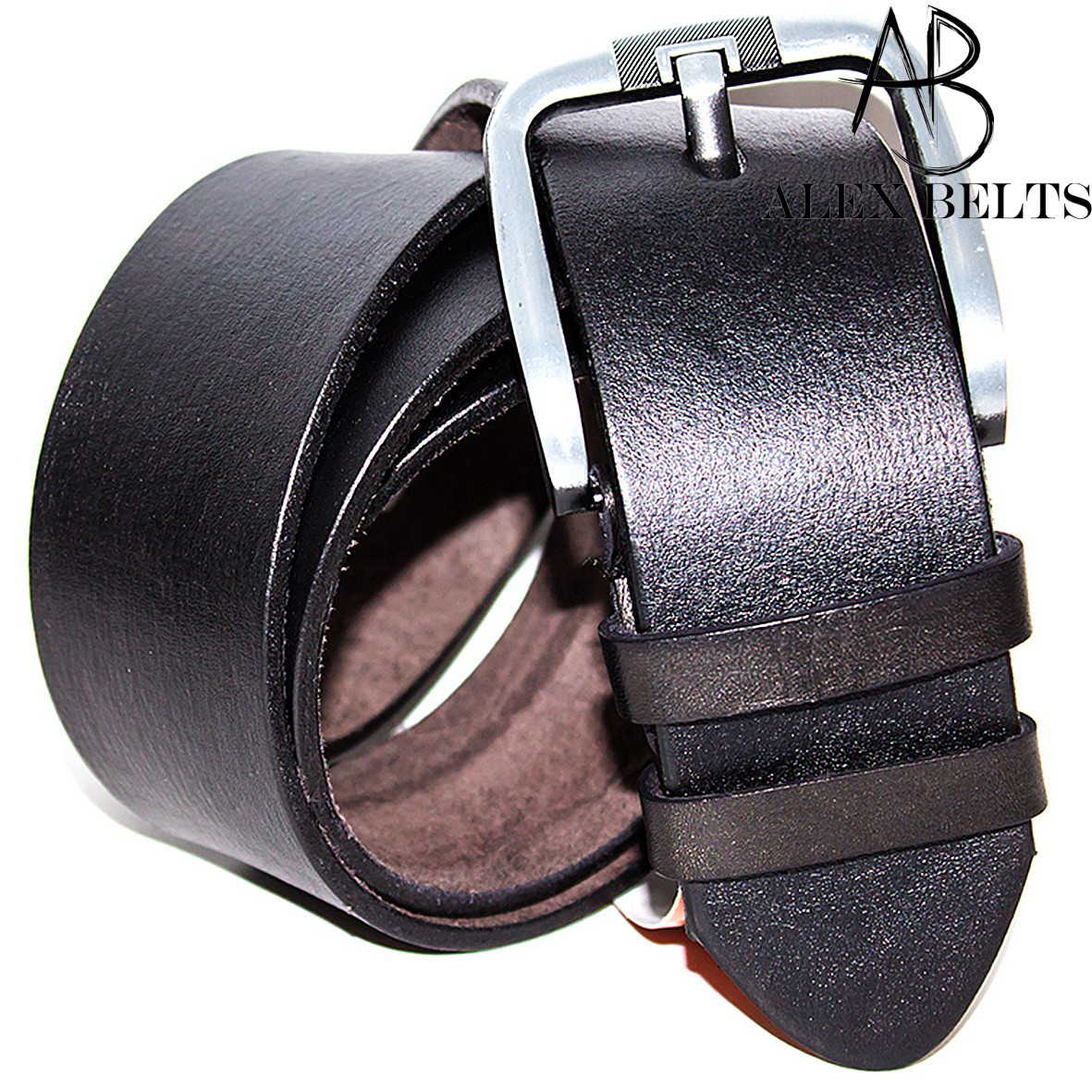 Ремінь чоловічий джинсовий шкіряний гладкий 45 мм - купити оптом в Одесі