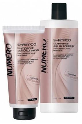 Шампунь для надання блиску волосся з цінними оліями Brelil Professional Numero Brilliance Shampoo 1000 мл, фото 3