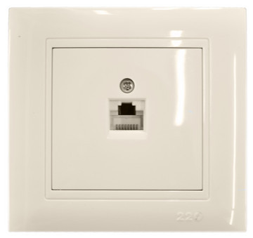 Розетка телефонна Крем ТМ 220