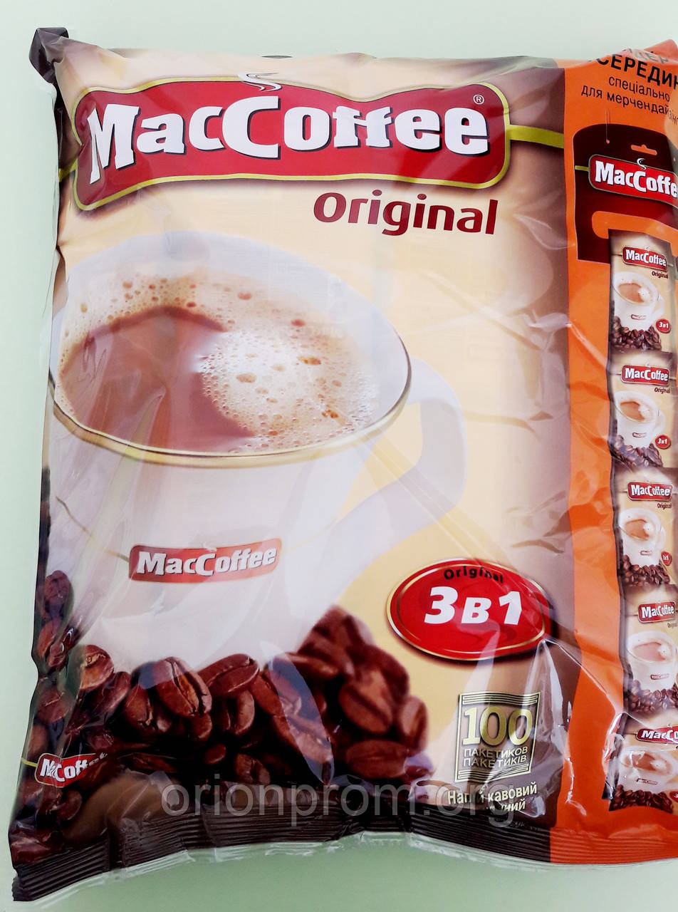 Кавовий напій Maccoffee 3 в 1 Original 100 пакетів