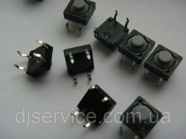 Микрокнопка тактова 7.8x7.8mm (гумовий штовхач) ALPS 5мм для пультів, dj контролерів, фото 1