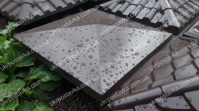 Крышка для забора LAND BRICK Европа коричневая 450х450 мм