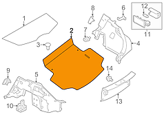 Пол багажника чорний G - GRAY Nissan Leaf AZE0 (13-17) 84908-3NF0B