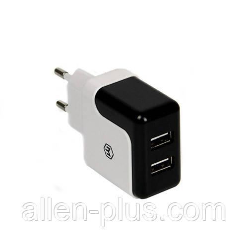 Адаптер живлення (USB зарядка) HAVIT HV-UC309, white/black, 2.1 А (Реальних 2.4 Ампера!)