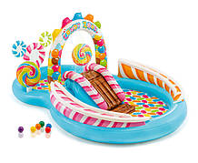 Дитячий ігровий центр Intex 57149 "Карамель" (295х191х130 см) гірка, душ