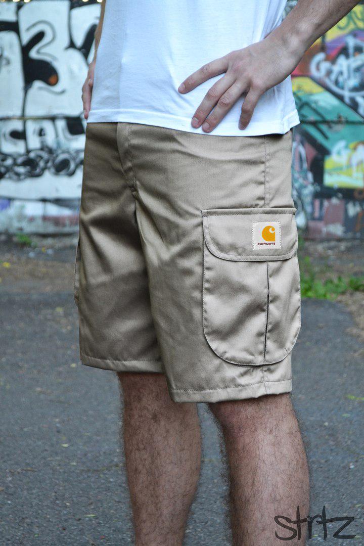 Чоловічі шорти/бермуди карго з кишенями бежеві кархарт (Carhartt)