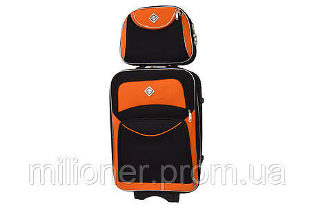 Комплект валіза + кейс Bonro Style (невеликий) чорно-помаранчевий, фото 2