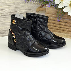 Черевики демісезонні для дівчинки, чорний колір. Розмір: 27,28