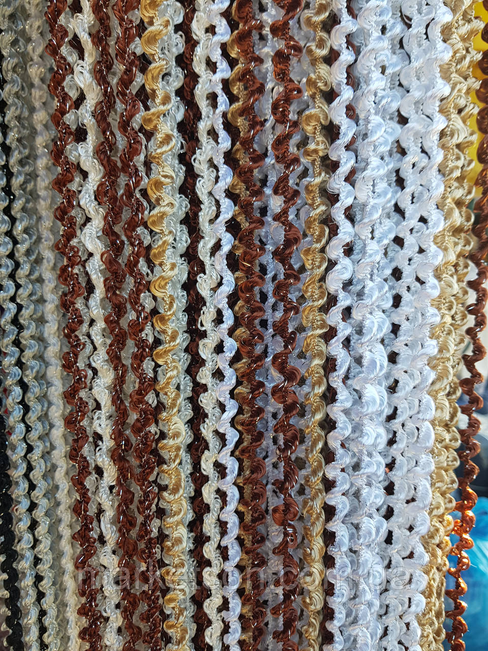 Штори нитки спіралі, локшина об'ємна