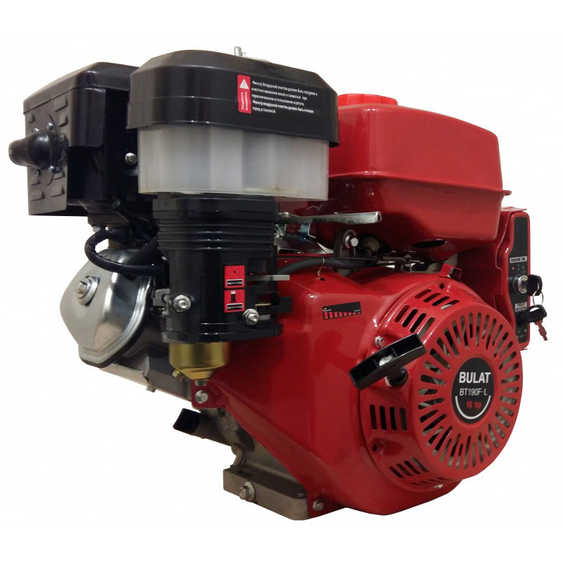 Двигун бензиновий BULAT BТ190FЕ-L (R) NEW (16 л.с., шпонка, вал 25 мм, електростарт, редуктор), фото 1