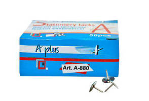 Кнопки A-plus металеві 50шт в картонній коробці