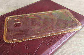 Прозорий чохол-накладка зі стразами по бамперу для Samsung Galaxy A5 2017 / A520