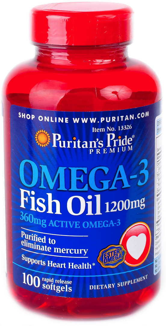 Puritan's Pride Omega 3 Fish Oil 1200 mg, Риб'ячий Жир (100 капс.)