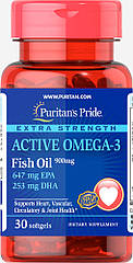 Puritan's Pride Extra Strenght Active Omega-3 Fish Oil 1410 mg (30 капс.)