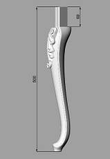 Ніжка для стола, консолі дерев'яна різна. Кабріоль з акантовим листом. 500 мм., фото 3